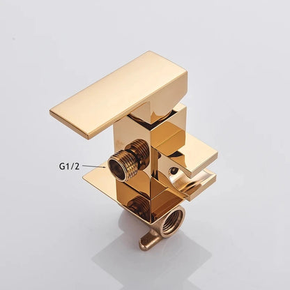 Black/Chrome Toilet Shower Mixer Faucet Cold Water Mixer
