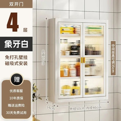 Modern Wall Mounted Bathroom Cabinet White Waterproof Storage