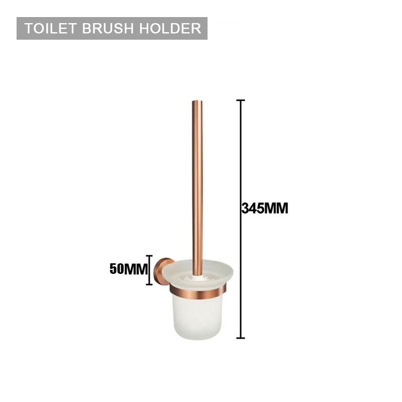 Brushed Rose Gold Toilet Brush Holder Toilet Paper