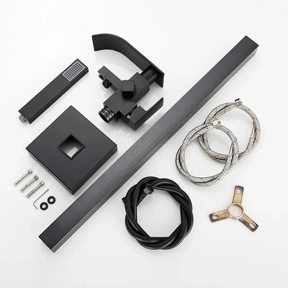 Shbshaimy Chrome Floor Bathroom Bathtub Faucet Handshower Two