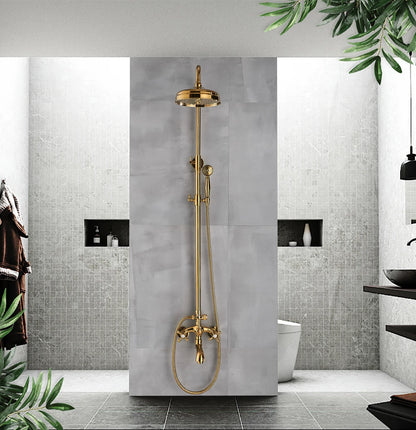 Golden Shower Bathroom Bath Shower Faucet Brass Swivel