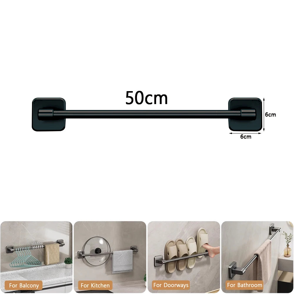 Bathroom Towel Rack Punch Black White Grey Bath