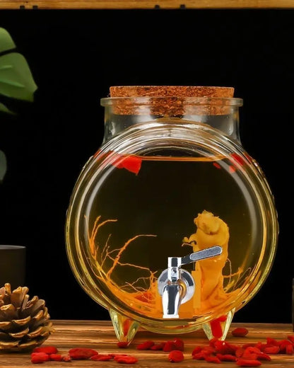 Special Glass Wine Bottle Faucet Fruit Wine Ginseng