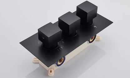 Rozin Matte Black Thermostatic Shower Faucet Wall Mount