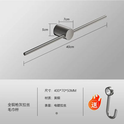 Bathroom Towel Rack Brass Wall-Mounted Toilet Space White
