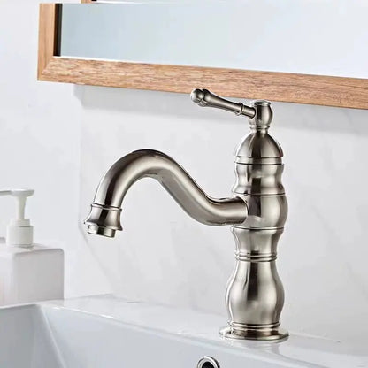 Antique Brass Basin Vessel Sink Faucet Deck Mounted