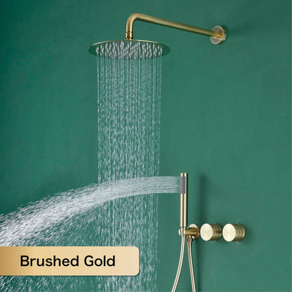 Luxury Gun Gray Brass Bathroom Shower System Concealed