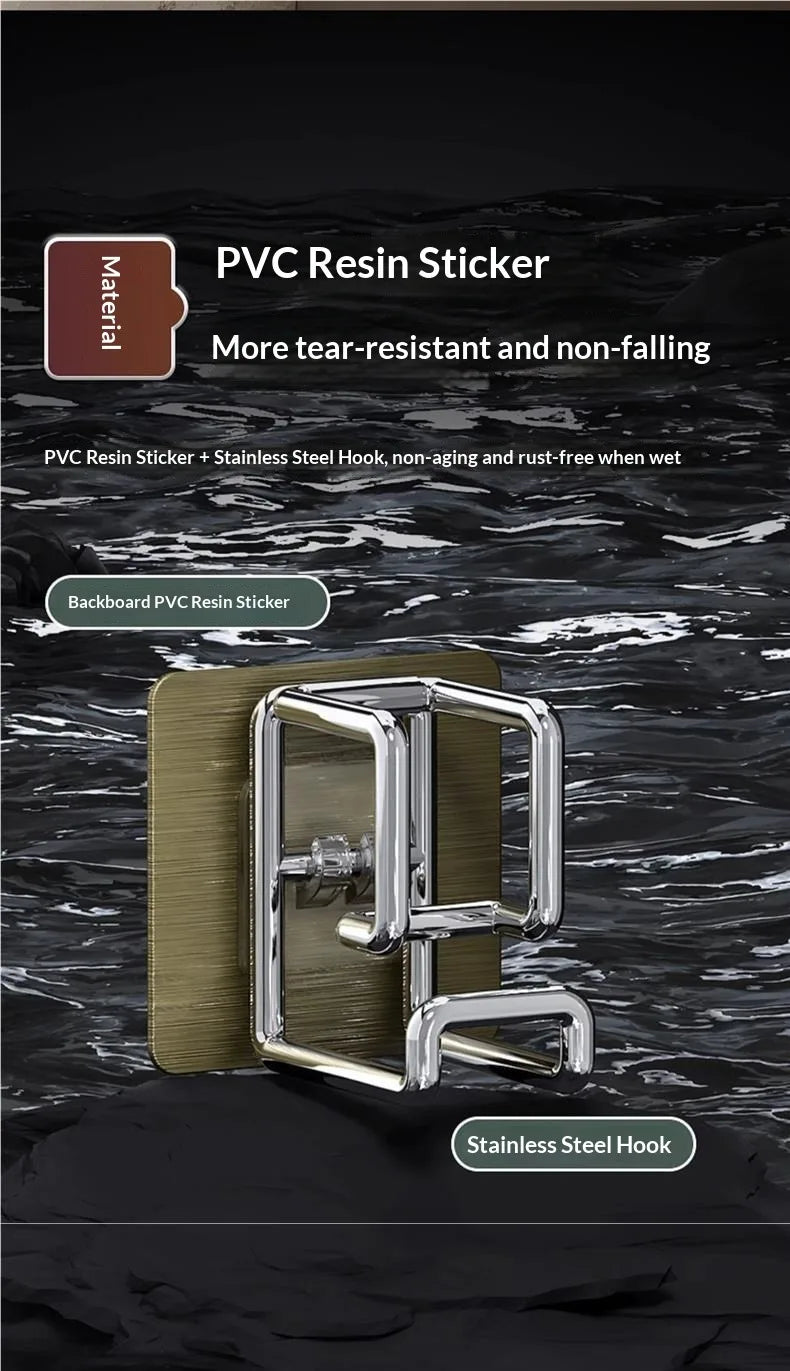 1/2pcs Stainless Steel Washbasin Hook Punch-Free Bathroom Rack
