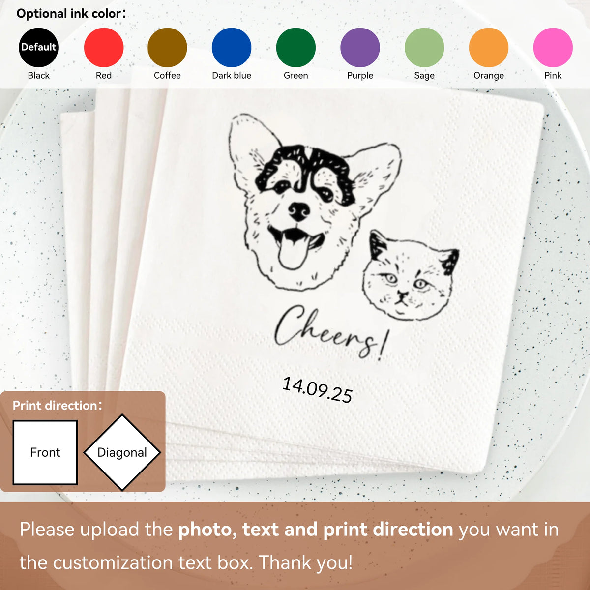 Personalized Paper Napkins Wedding Custom Napkins Of Cocktail