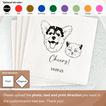 Personalized Paper Napkins Wedding Custom Napkins Of Cocktail