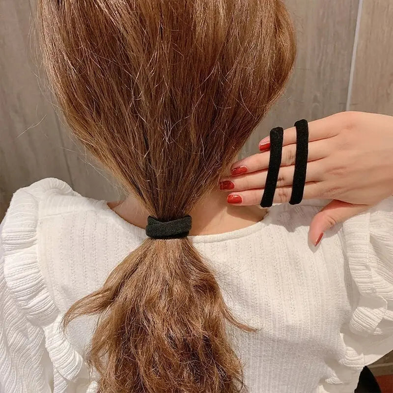 Black Towel Ring 50pcs High Elasticity Seamless Rubber