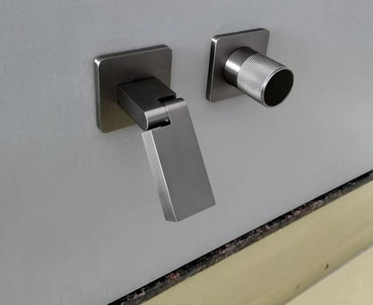 Gunmetal Gray Wall Mount Faucet Cold Washbasin Basin