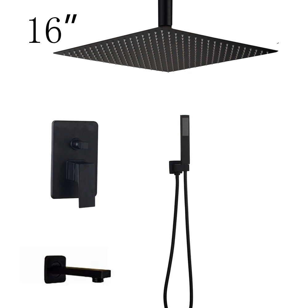 Kemaidi Bathroom 2-3 Way Shower Faucet Black 3-Functions