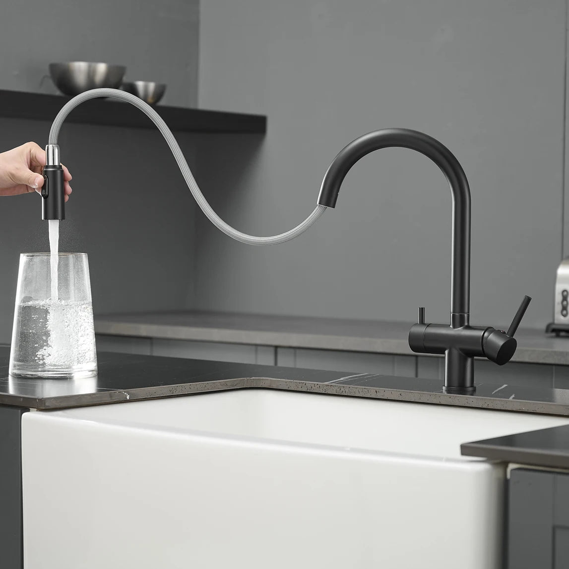 Pure Water Pull Out Filter Sink Faucet Pull