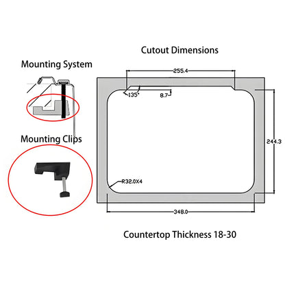 Rv Sink Faucet/Tap 304 Stainless Steel Tempered Glass