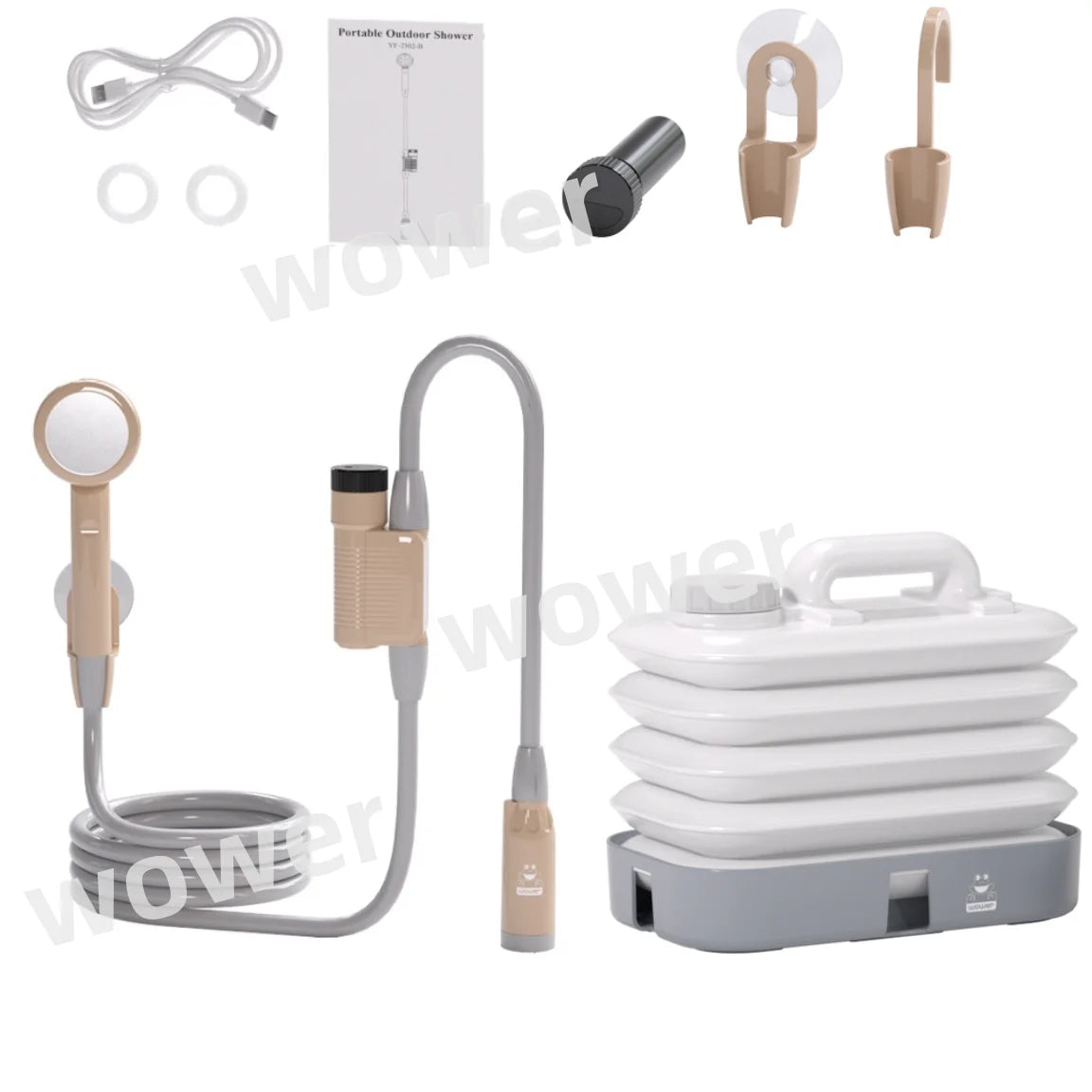 Wower Shower 2200mah Ipx8 Waterproof Electric Shower 2m