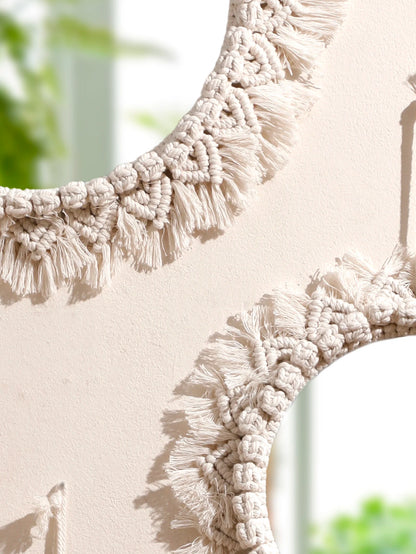 Boho Decorative Mirrors Macrame Round Mirror Aesthetic Room