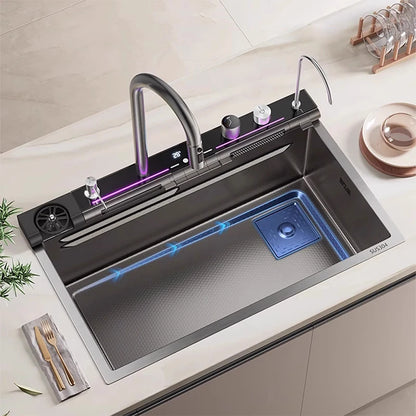 Nano Black Sink Large Slot Integrated Digital Display