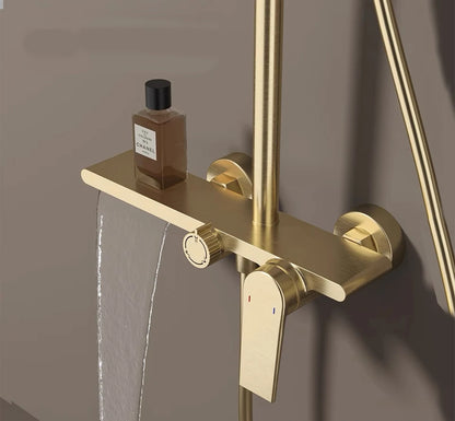 Bathroom Shower System Brushed Gold Cold Bathroom Faucet