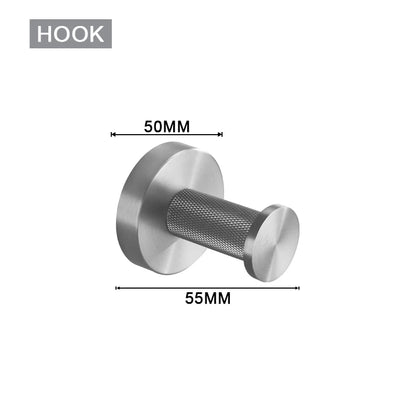 Brushed Nickel Bathroom Wall Mount Bath Shelf Robe