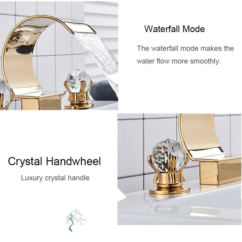 Wanmivezlo Waterfall Bathroom Basin Faucet Deck Mounted Cold