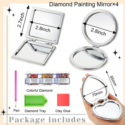 Diy Diamond Art Mosaic Makeup Mirror Cross Stitch