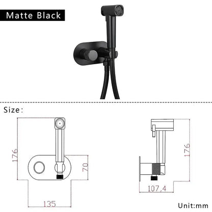 Brass Wall Mount Toilet Bidet Sprayer Faucet Cold