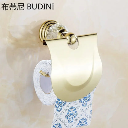 Pieces Chrome Gold Polished Bathroom Sets Brass&Crystal Towel