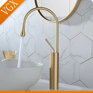 Vgx Luxury Gold Bathroom Faucets High Basin Mixer