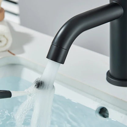 Matte Black Bathroom Basin Faucet Lever Sink Faucets