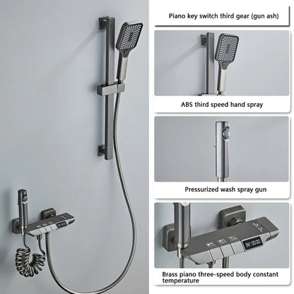 Modern Shower System Full Grey Way Piano Keys