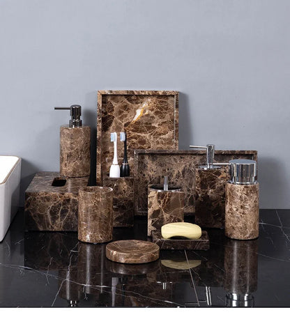 Emperador Dark Natural Marble Bathroom Brown Luxury Toothbrush
