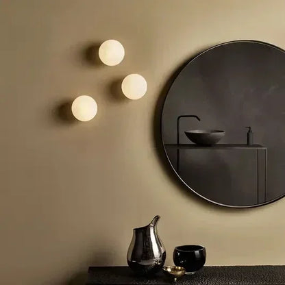 Modern White Wall Lamp Ball Glass Wall Sconce