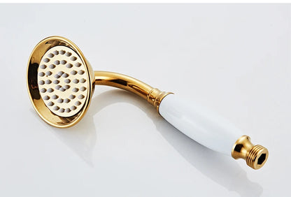 Ellen Bathtub Faucet Gold Swan Hand Shower Wall