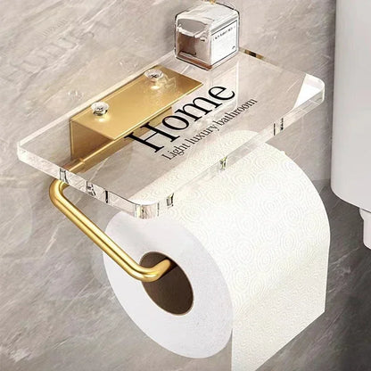Luxury Gold Toilet Paper Holder Shelf No Punching