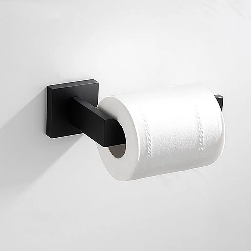 Black Bathroom Stainless Steel Wall Rack Towel Rack