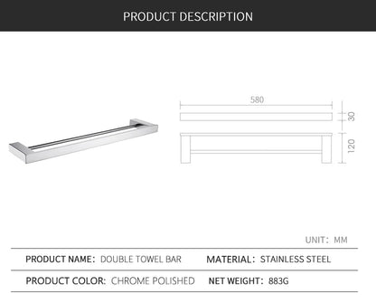 Stainless Steel Bathroom Wall Shelf Towel Bar Rack