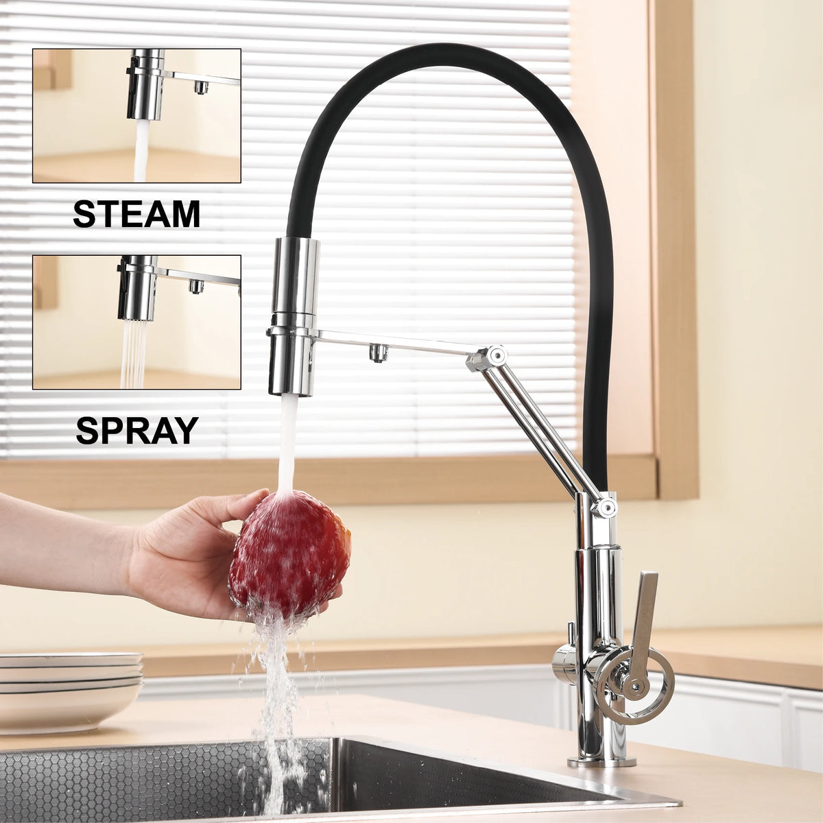 Gun Gray Brass Island Style Faucet Filtered Water