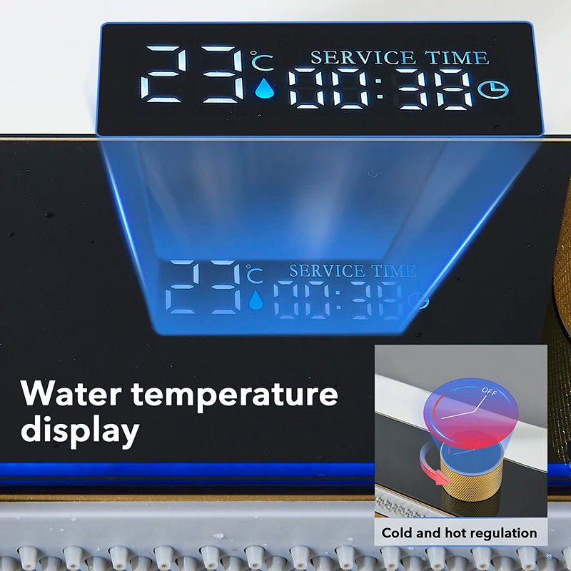 Golden Stainless Steel Sink Smart Digital Display Integrated