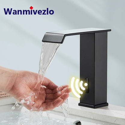 Smart Sensor Bathroom Basin Faucet Intelligent Black Automatic