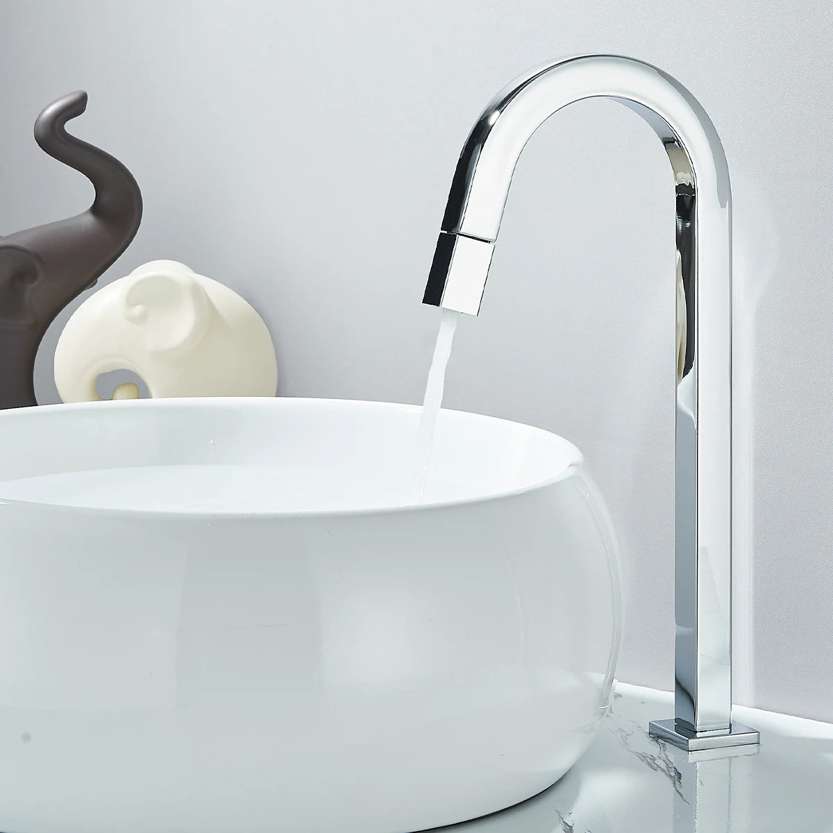 Fmhjfisd Basin Sink Faucet Black/Chrome Deck Mount Cold