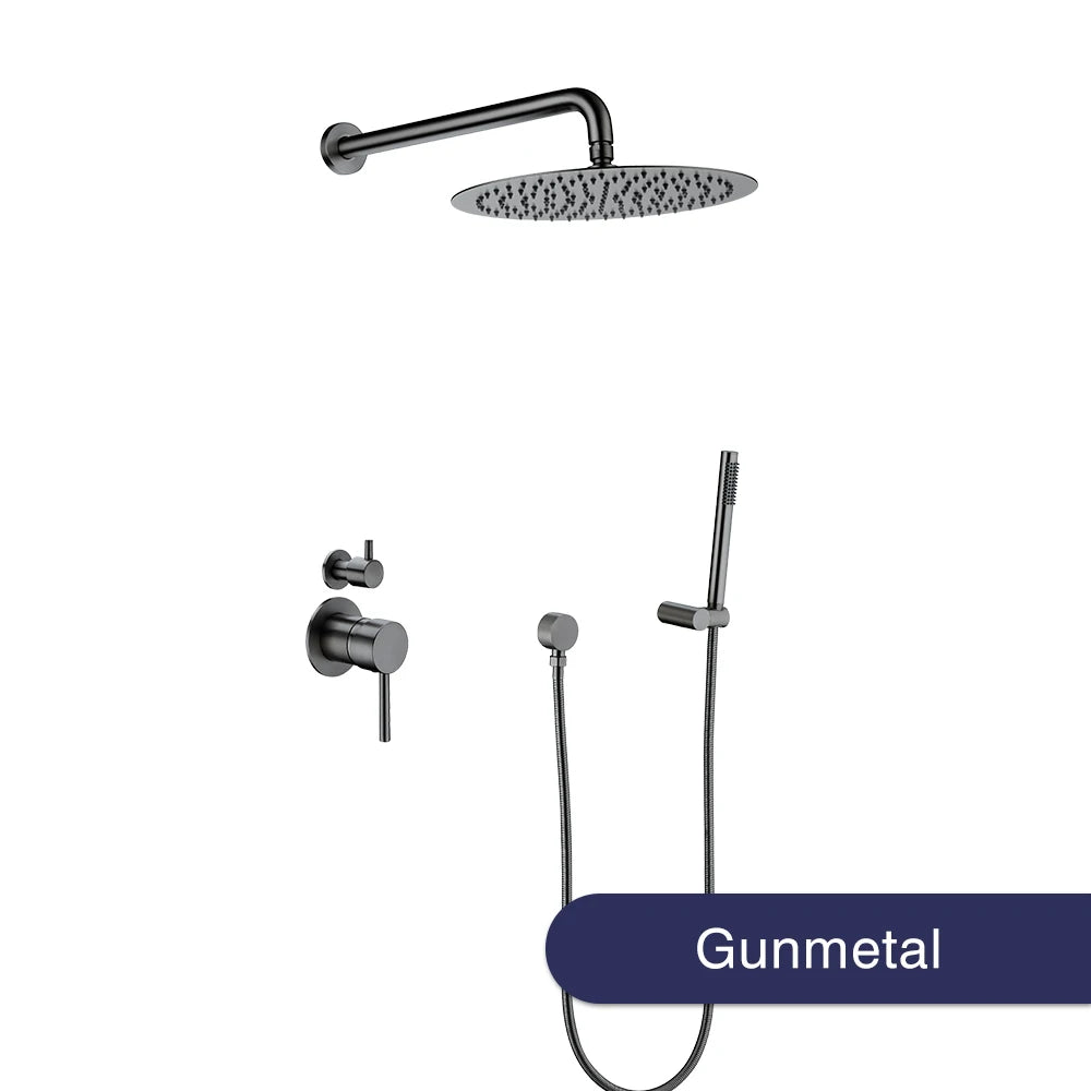 10 Inch Gunmetal Shower System Function Shower Faucet