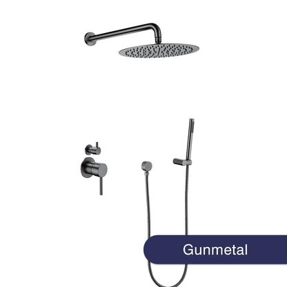 10 Inch Gunmetal Shower System Function Shower Faucet