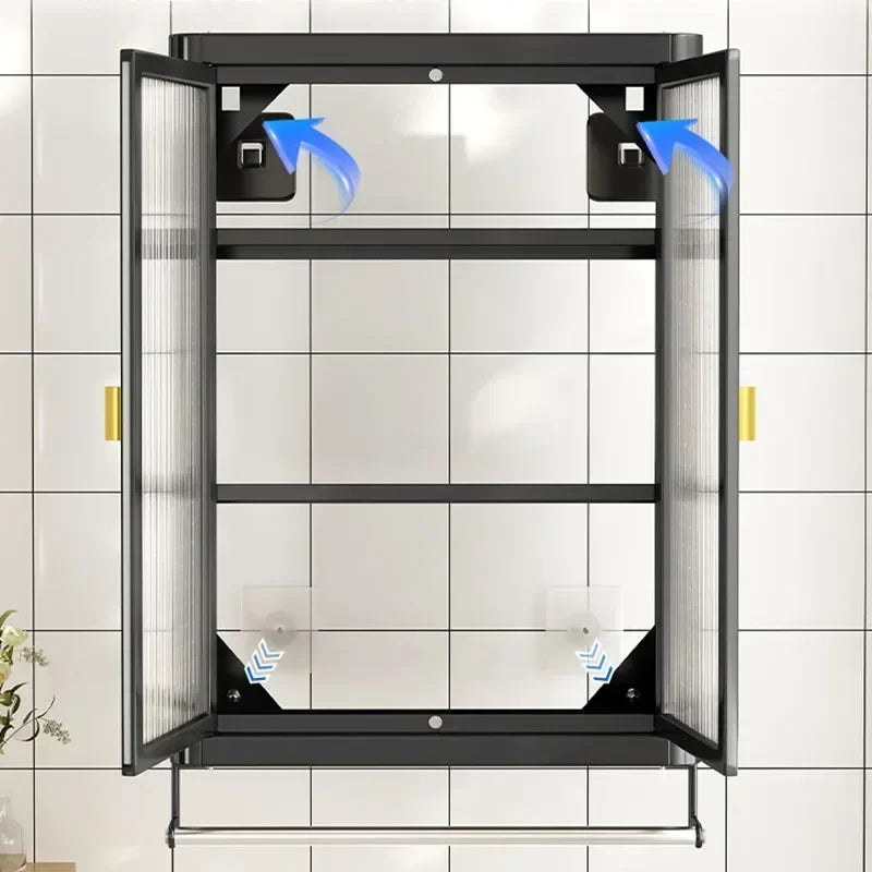 Modern Wall Mounted Bathroom Cabinet White Waterproof Storage