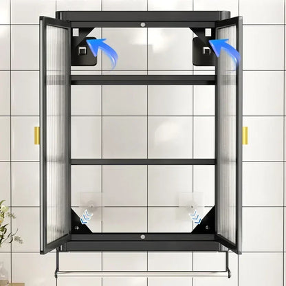 Modern Wall Mounted Bathroom Cabinet White Waterproof Storage