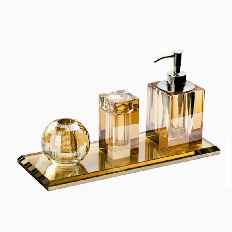 Light Luxury Crystal Glass Bathroom High End Shampoo