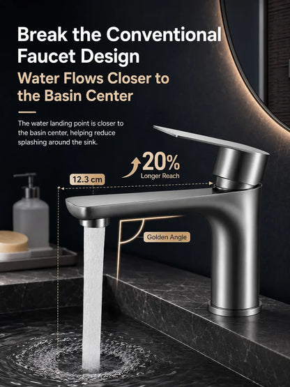 304 Stainless Steel Bathroom Sink Faucet Cold Mixer