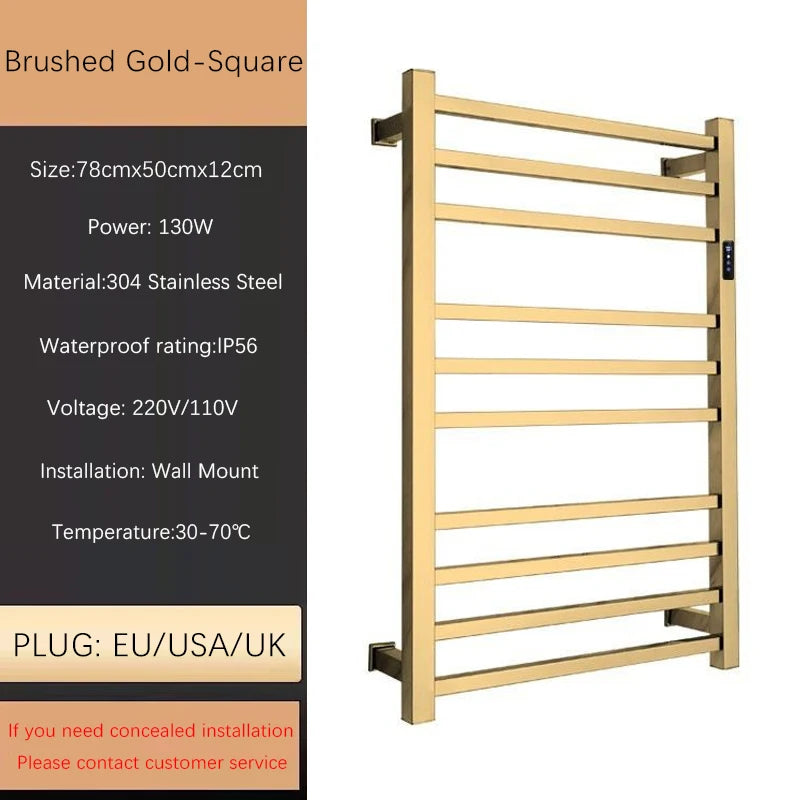 Oxg Towel Warmer Built-In Timer Wall Mounted Electric
