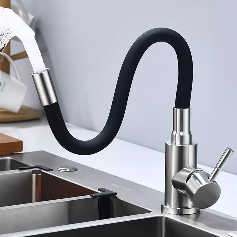 Rotatable Universal Bending Sink Cold Dual-Use Faucet 304