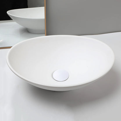 Zappo Oval Stone Resin Vessel Sink Small Black